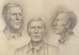 портрет Анатолия в трех ракурсах. Учебная работа. 