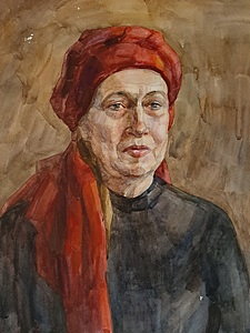 Женщина в красном платке