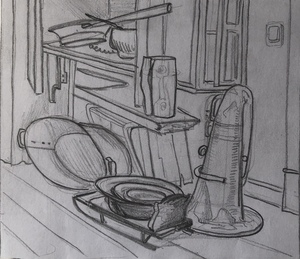 Эскиз «На кухне»