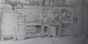 Эскиз к картине «Коммунальная кухня»