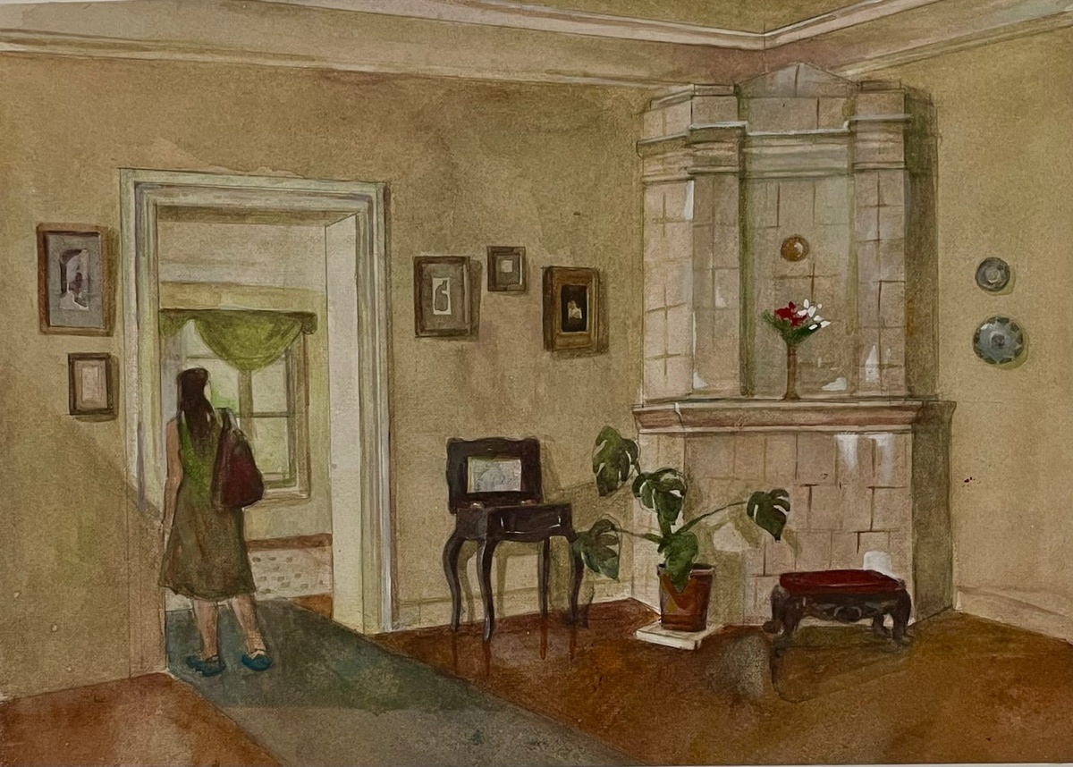 Картина Интерьер 19 века с камином. #5611 | Арт галерея GMOT
