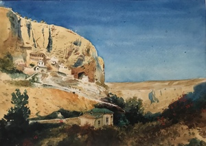 Копия Л.Премацци «Успенский монастырь вблизи Бахчисарая» 