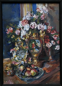 Копия картины К.А.Коровина «Розы»