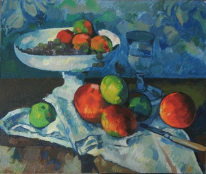 Копия натюрморта Сезанна "Ваза с фруктами"